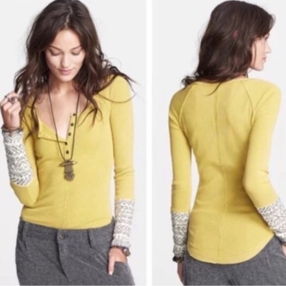 Free People Alpine Cuff Henley Thermal XS